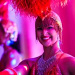 Vegas-style dancing girl with headdress, event entertainment