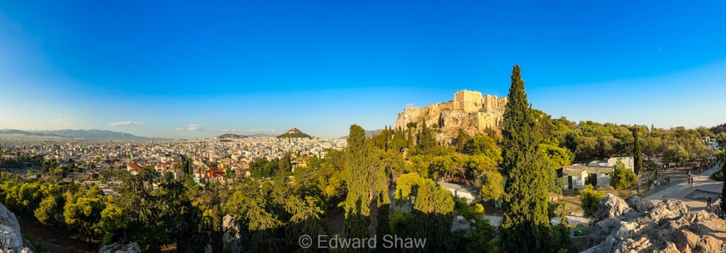View over the city and the Parthenon, Athens, Greece