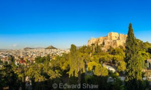 View over the city and the Parthenon, Athens, Greece