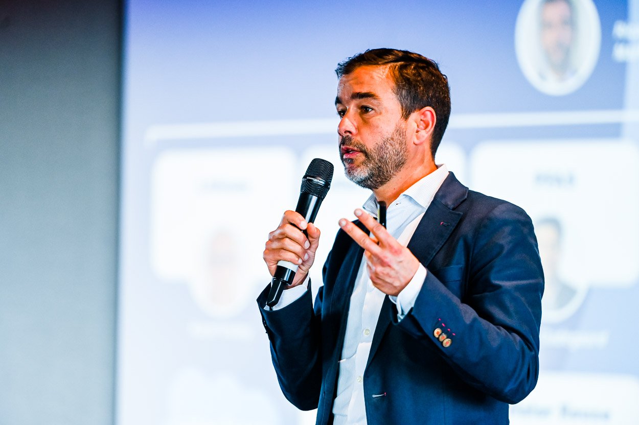 Photograph of Male conference speaker at business event in central Birmingham