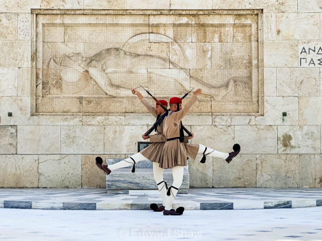 Photo - Soldiers of the Presidential Guard during the changing of the Guard Ceremony at Athens Parliament, Greece