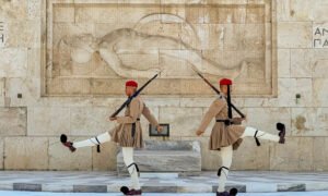 Photo - Soldiers of the Presidential Guard during the changing of the Guard Ceremony at Athens Parliament, Greece